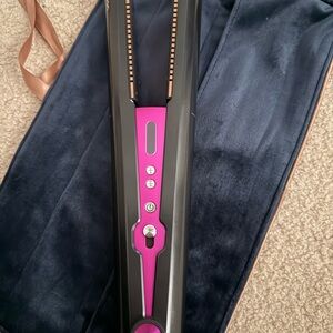 Dyson Black and Pink Hair Straightener with Blue Case